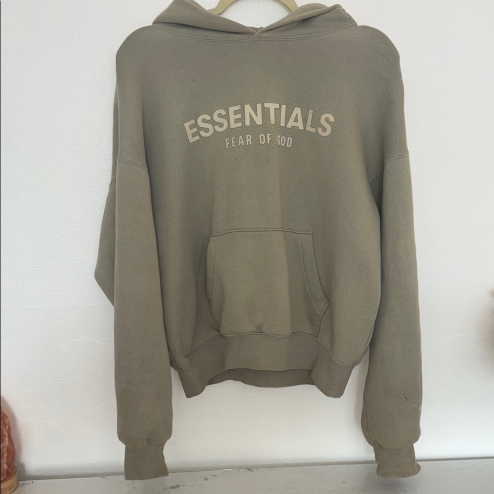 Fear of God Essentials Green Hoodie